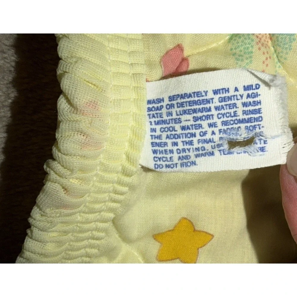 Vintage Care Bears Quilt Yellow 1983 Comforter Coverlet Curity